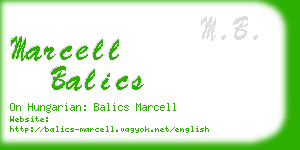 marcell balics business card